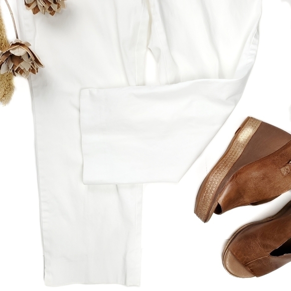 Talbots Curve White Cotton Pants Sz 6 - Picture 2 of 12